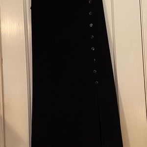 Black faux button skirt